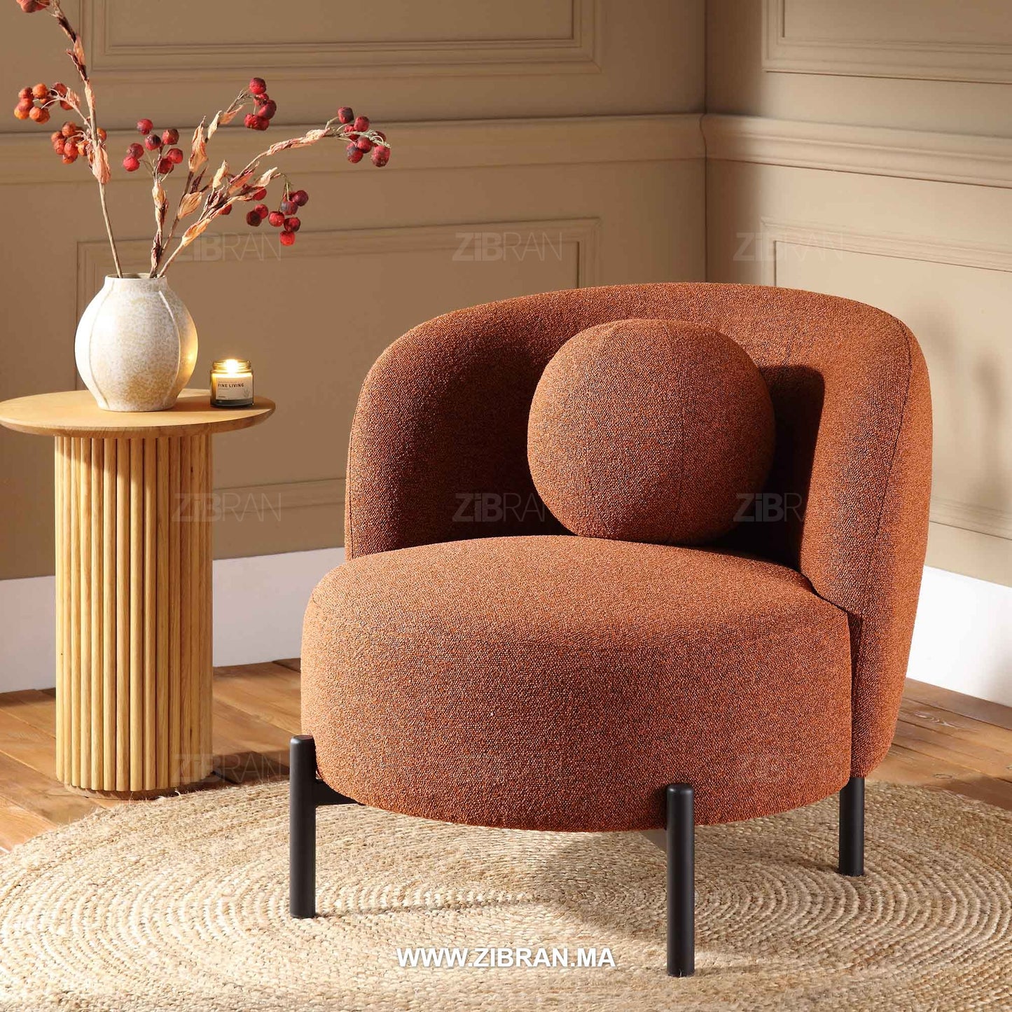 MIRAARA – Canapé majestueux habillé de velours précieux | ZIBRAN for elegant living spaces in Morocco | ZIBRAN