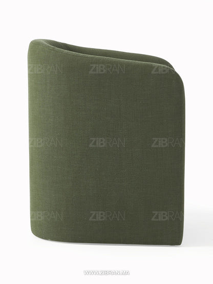 LYRENE – Fauteuil sculptural d’exception en nubuck précieux | ZIBRAN – Vue sous perspective | ZIBRAN