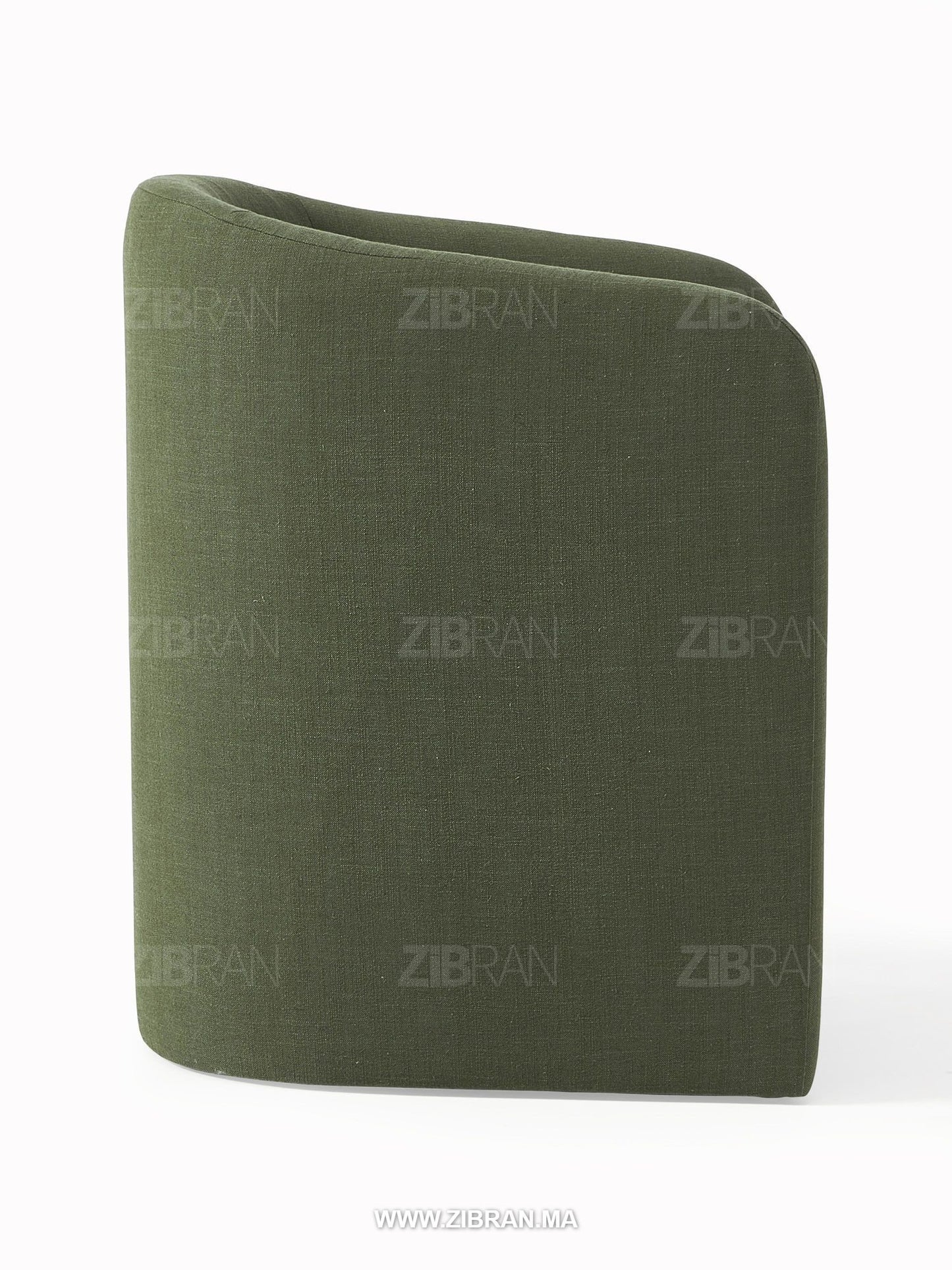 ZORENE – Fauteuil de prestige couture aux courbes iconiques | ZIBRAN – Vue sous perspective | ZIBRAN