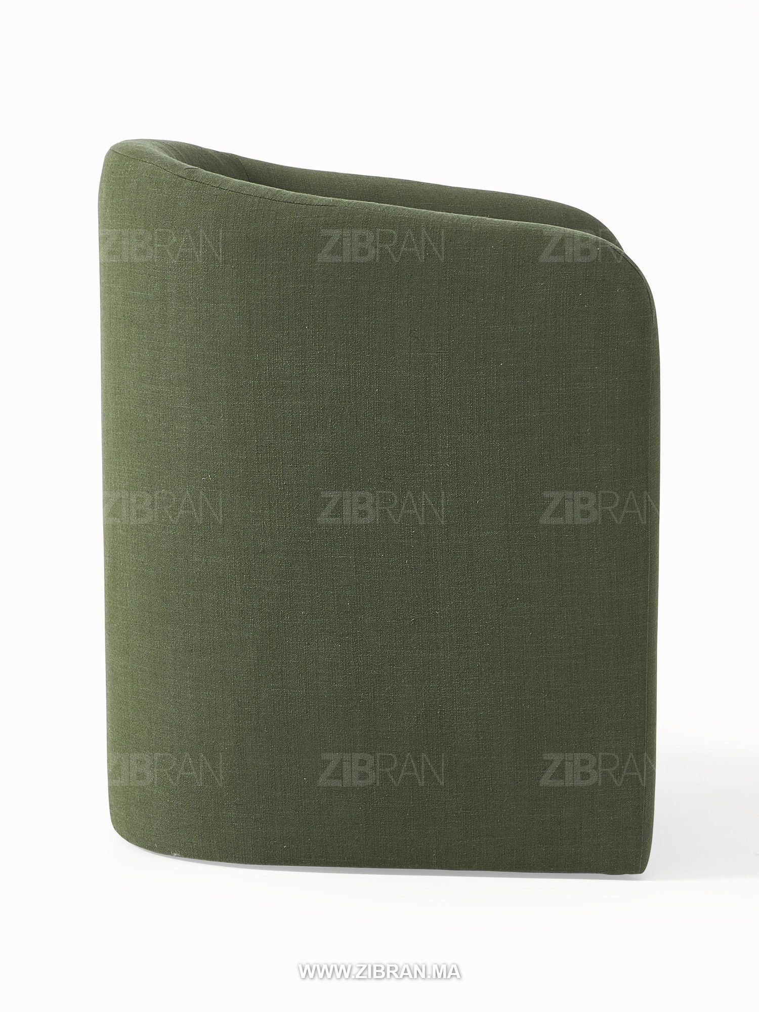 ZORENE – Fauteuil de prestige couture aux courbes iconiques | ZIBRAN – Vue sous perspective | ZIBRAN