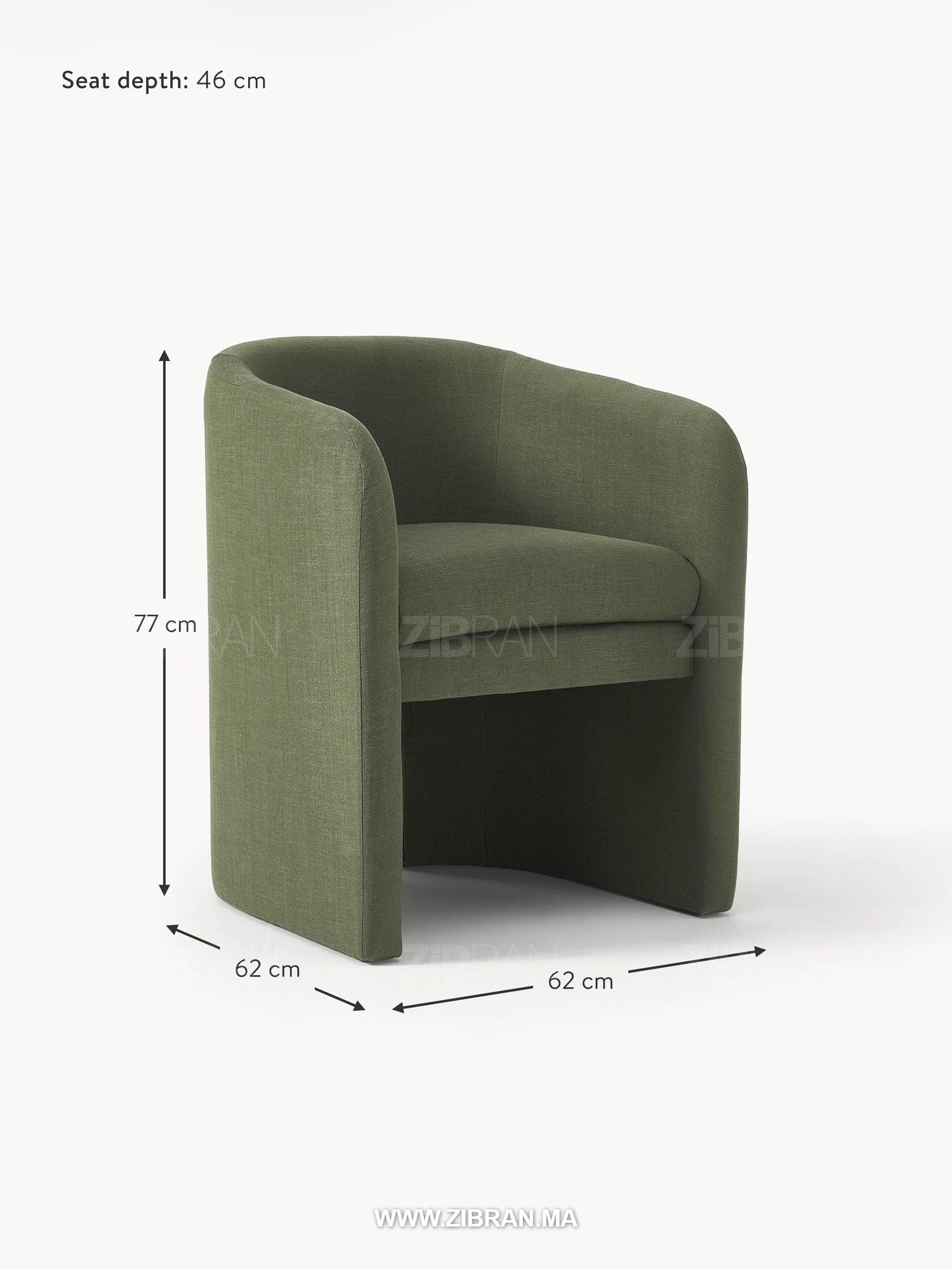 ZORENE – Fauteuil de prestige couture aux courbes iconiques | ZIBRAN for elegant living spaces in Morocco | ZIBRAN