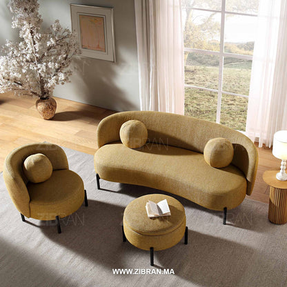 SOLIA – Canapé couture exclusif aux lignes architecturales épurées | ZIBRAN for elegant living spaces in Morocco | ZIBRAN