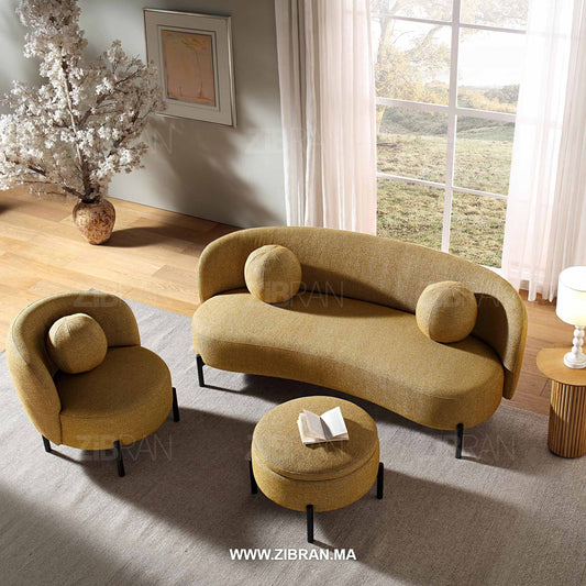 SOLIA – Canapé couture exclusif aux lignes architecturales épurées | ZIBRAN for elegant living spaces in Morocco | ZIBRAN