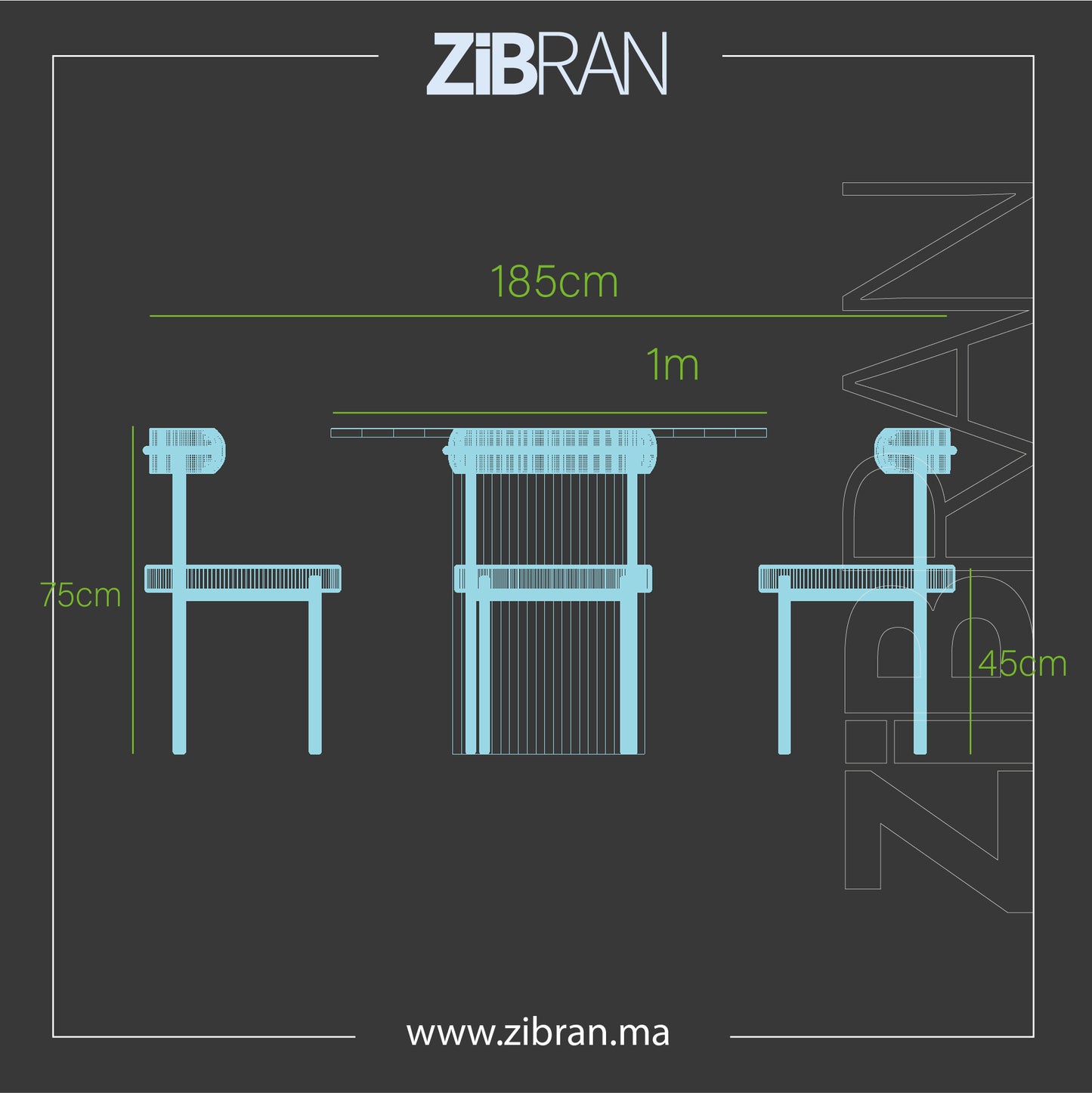 PILLAR - TABLE À MANGER + 4 CHAISES