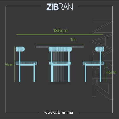 PILLAR - TABLE À MANGER + 4 CHAISES