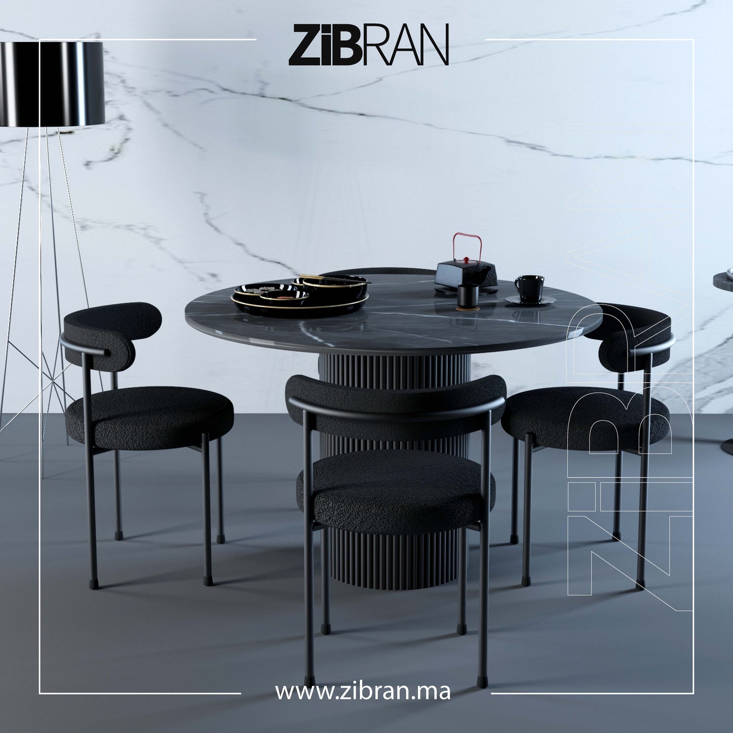 PILLAR - TABLE À MANGER + 4 CHAISES