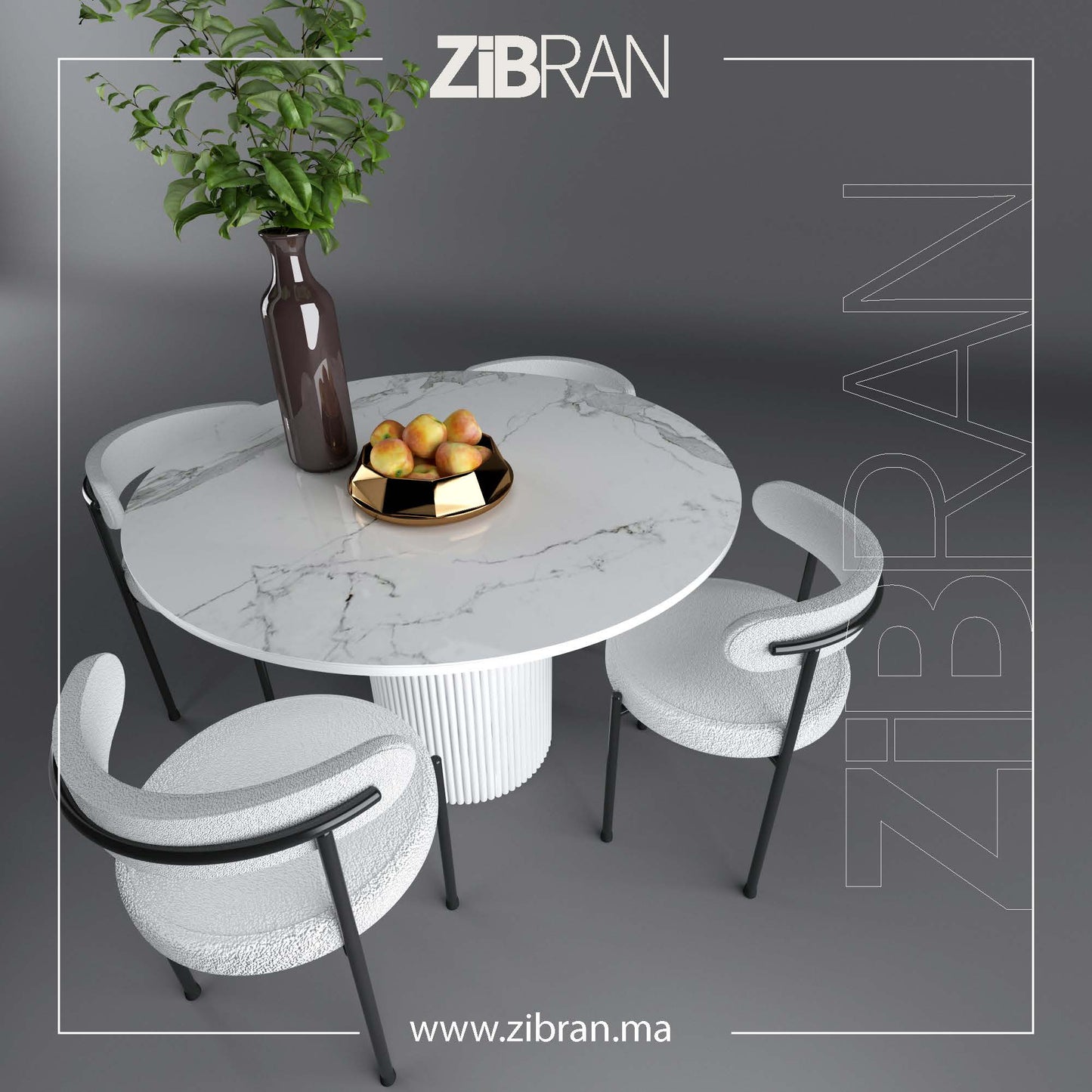 PILLAR - TABLE À MANGER + 4 CHAISES