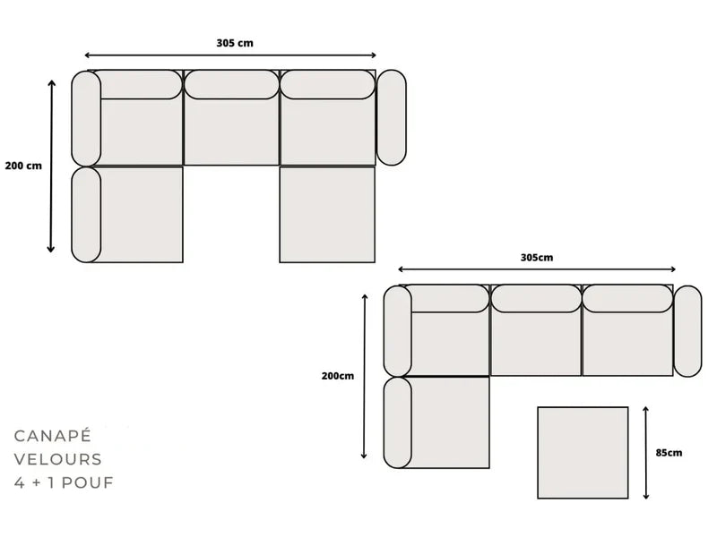 LOVELY - CANAPÉ MODULABLE  4 + 1