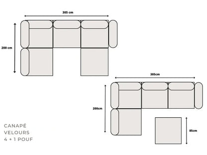 LOVELY - CANAPÉ MODULABLE  4 + 1